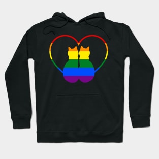 Couple Cat Love LGBT Pride Month Hoodie